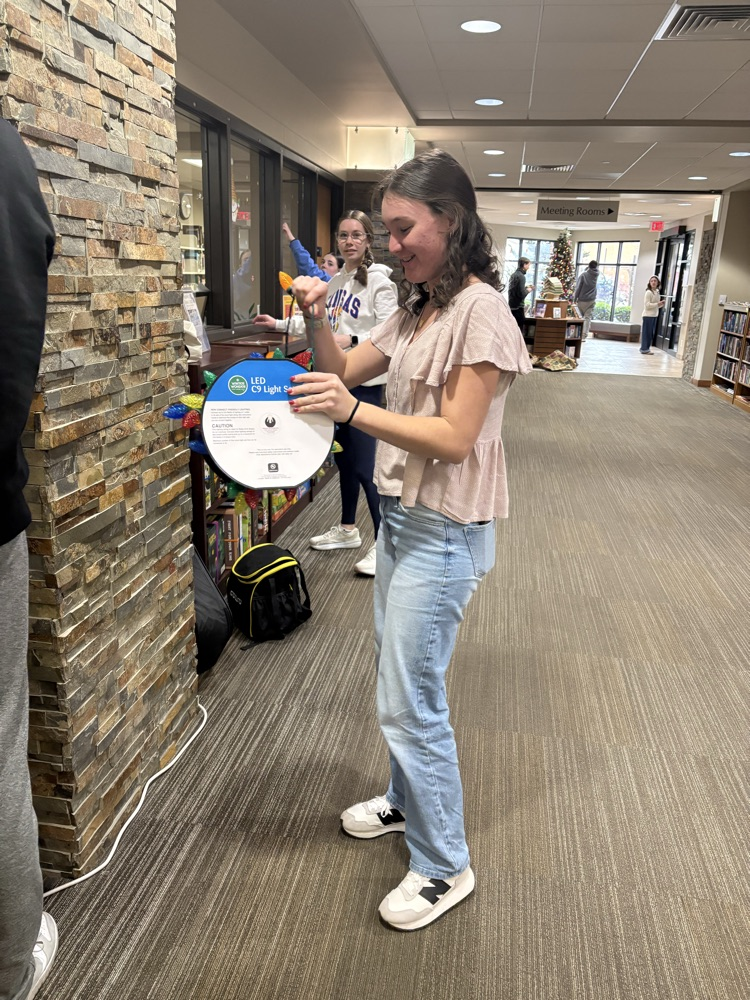 Blue Jays de-decorating the library