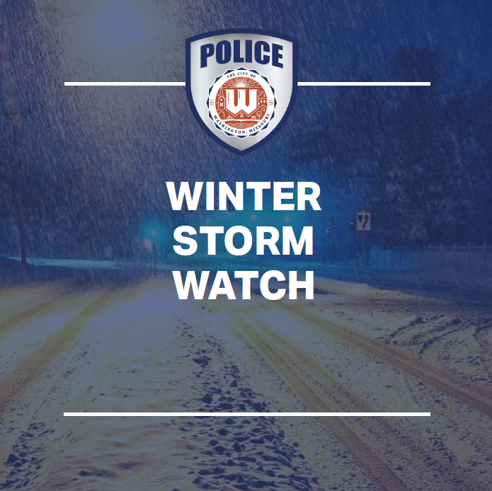 Winter Storm watch Header Police Department