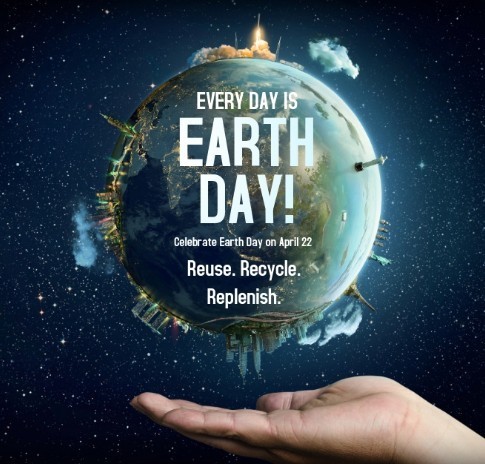 Hand holding the earth in celebration of Earth Day