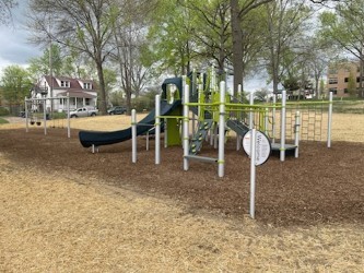 Krog Playground showing the new playground  from the side