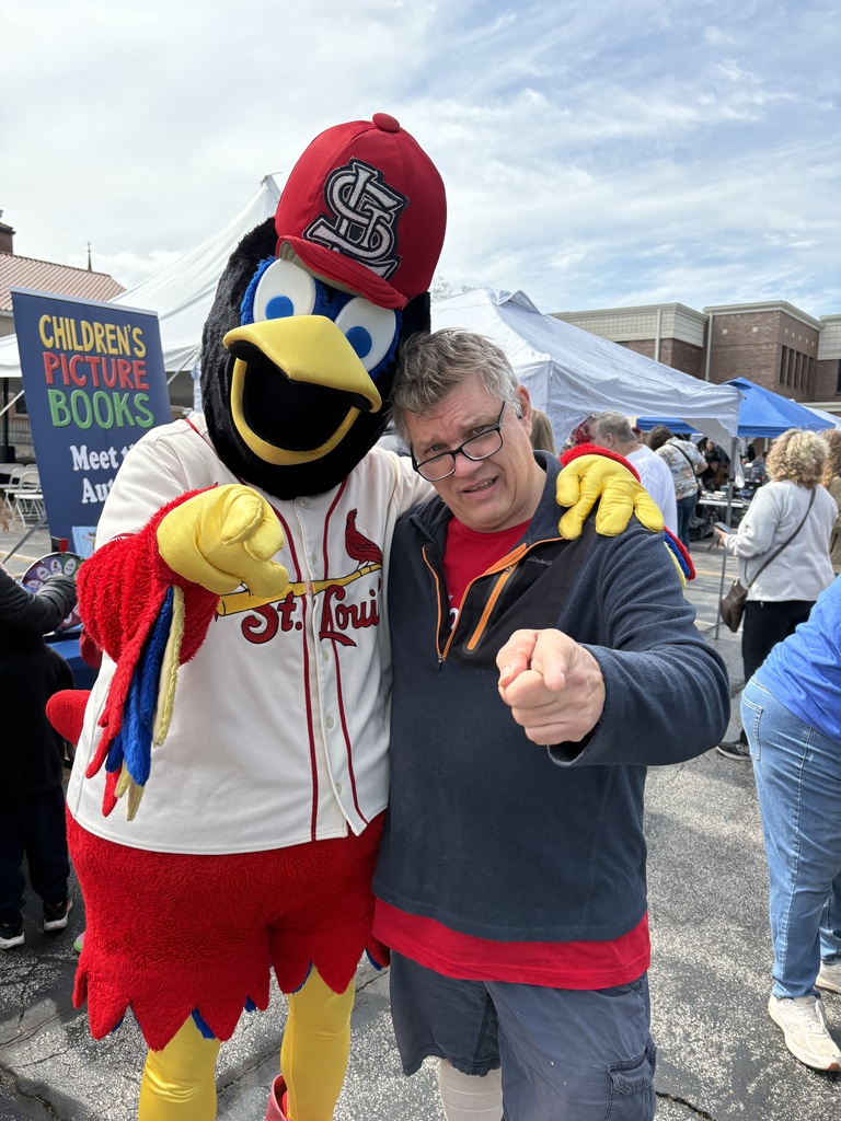 Fredbird and the Library Director/Festival Co-Chair