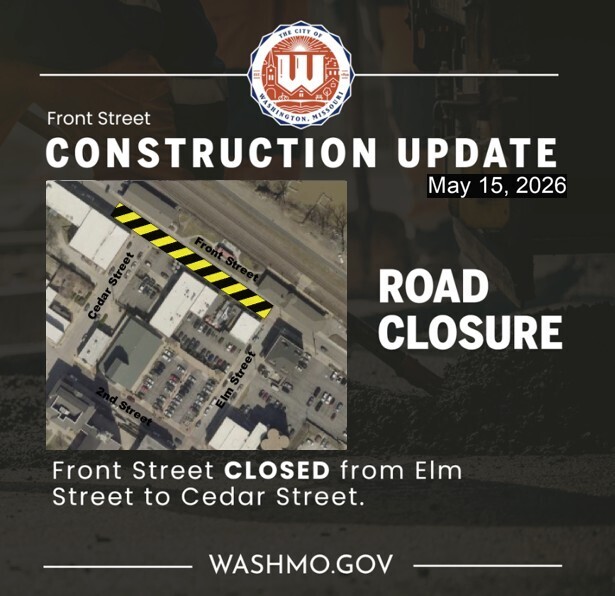 Front Street Closure Map closed from Elm Street to Cedar Street
