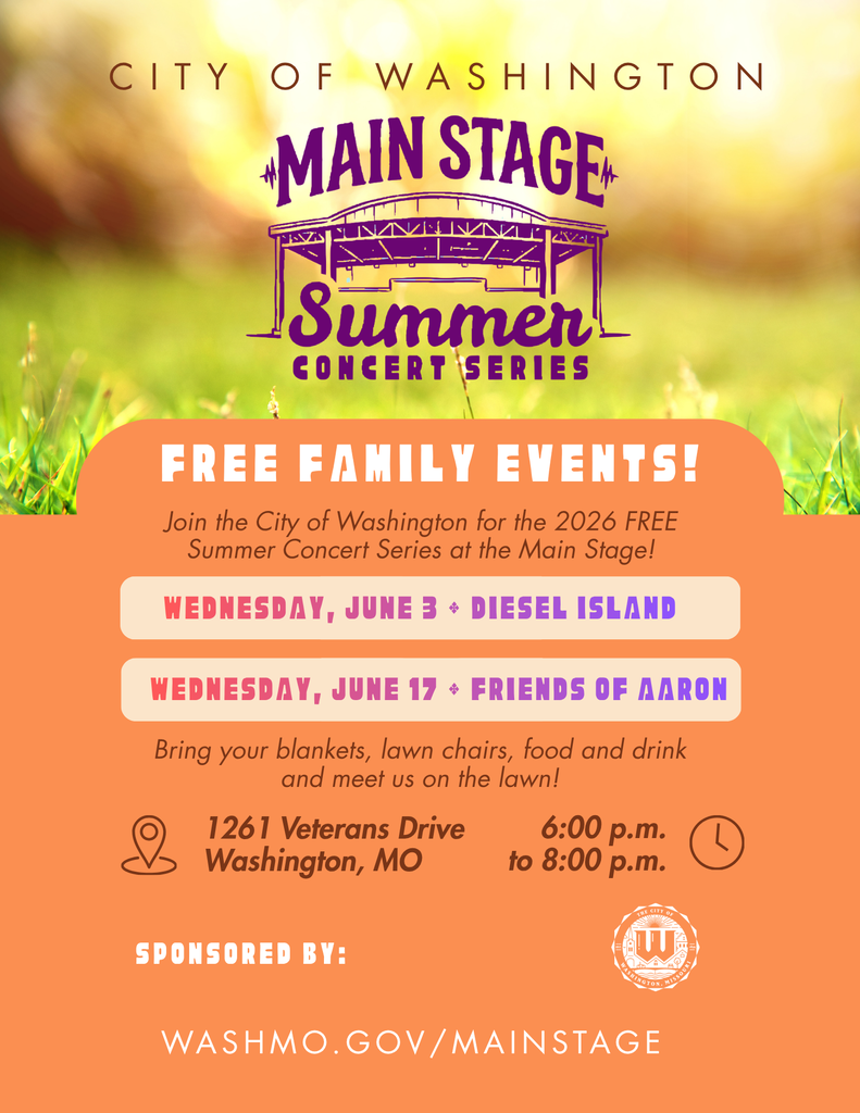 Get ready for a perfect summer evening 🎶  The City of Washington Parks & Recreation Charitable Foundation is kicking off a brand-new Summer Concert Series with not one—but two—free, family-friendly events!  Join us on Wednesday, June 3 from 6–8 PM featuring live music from Diesel Island, and again on Wednesday, June 17 from 6–8 PM with Friends of Aaron!  Grab your blankets, lawn chairs, and your favorite snacks and drinks, and come relax with friends, family, and neighbors while enjoying great live music in a laid-back outdoor setting.  We can’t wait to see you there! 🌿🎵