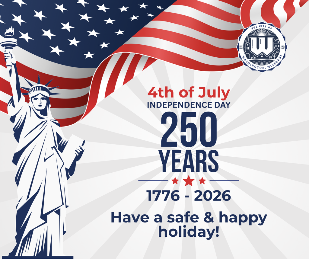 statue of liberty with decorative background and american flag with text reading 4th of july Independence day 250 years 1776-2026. Have a safe and happy holiday!