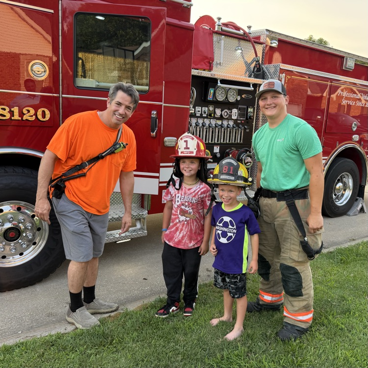 fire personnel with children