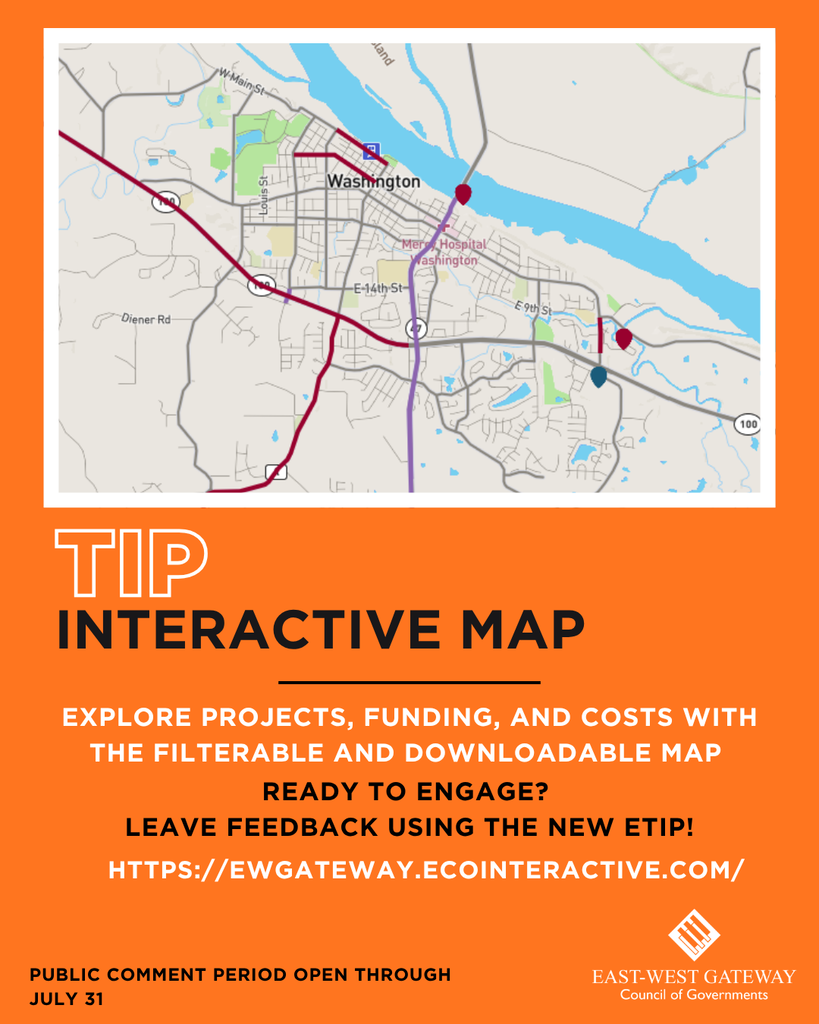 Map with text TIP Interactive Map. Explore projects, funding and costs with the filterable and downloadable map