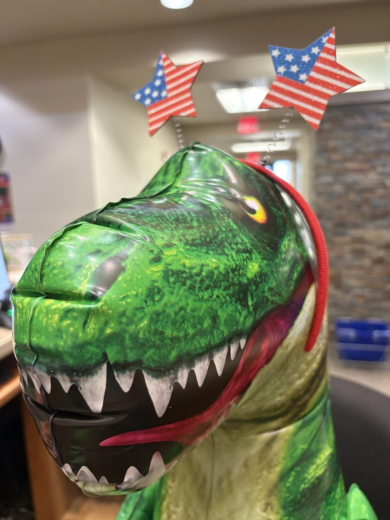 Patriotic inflatable dinosaur