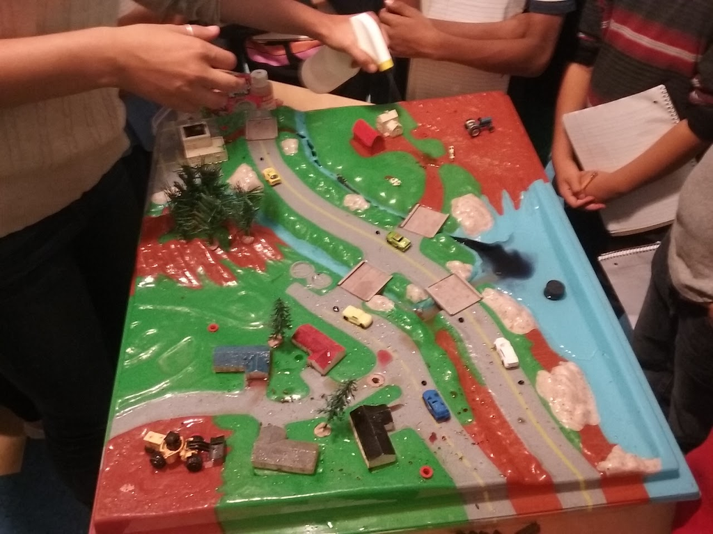 Enviroscape, small scale model of city with stormwater paths