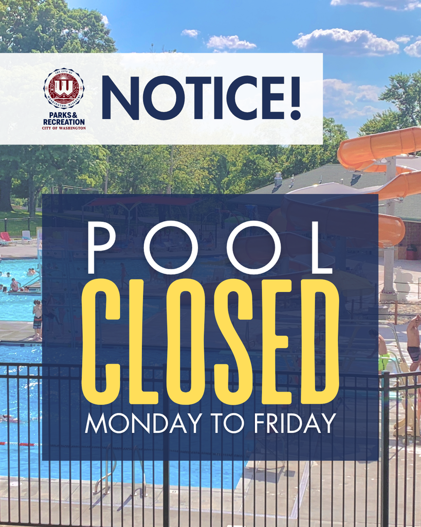 Notice the pool is closed Moday to Friday - image of the Agnus Nolting Aquatic Complex