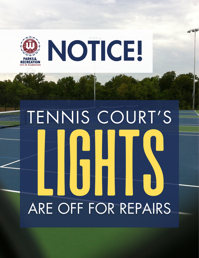NOTICE! Tennis Court's lights are off for repairs - Image of Phoenix Park Tennis Courts