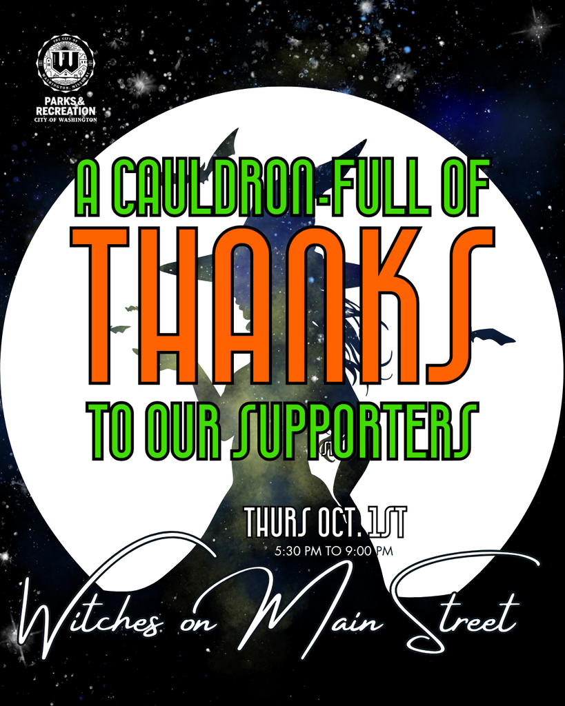 A Cauldron-full of Thanks to our supporters - Thursday Oct. 1st 5:30-9PM Witches on Main Street