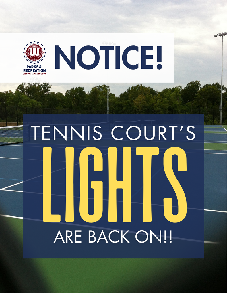NOTICE! Tennis court's lights are back on!! Image of the the tennis and pickle ball courts at Phoenix Park