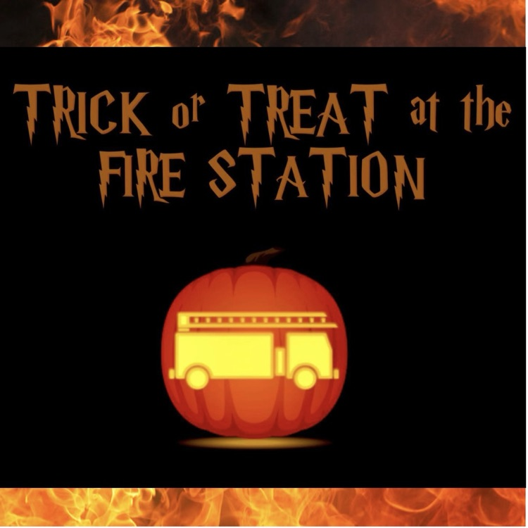 pumpkin with fire truck cut-out