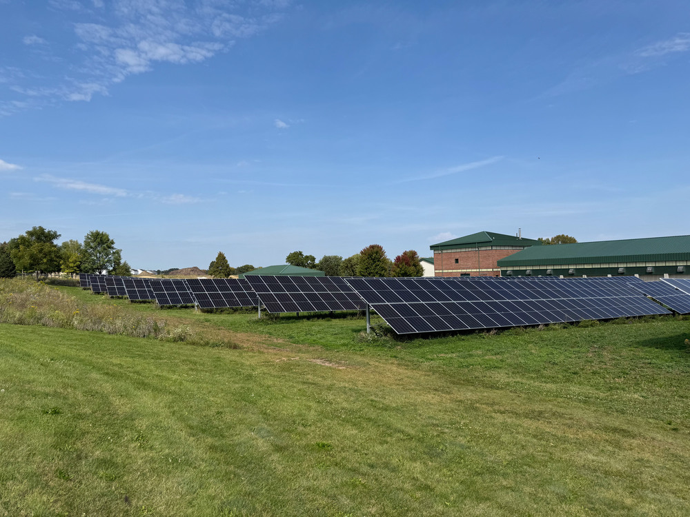 solar panels at wastewater facility