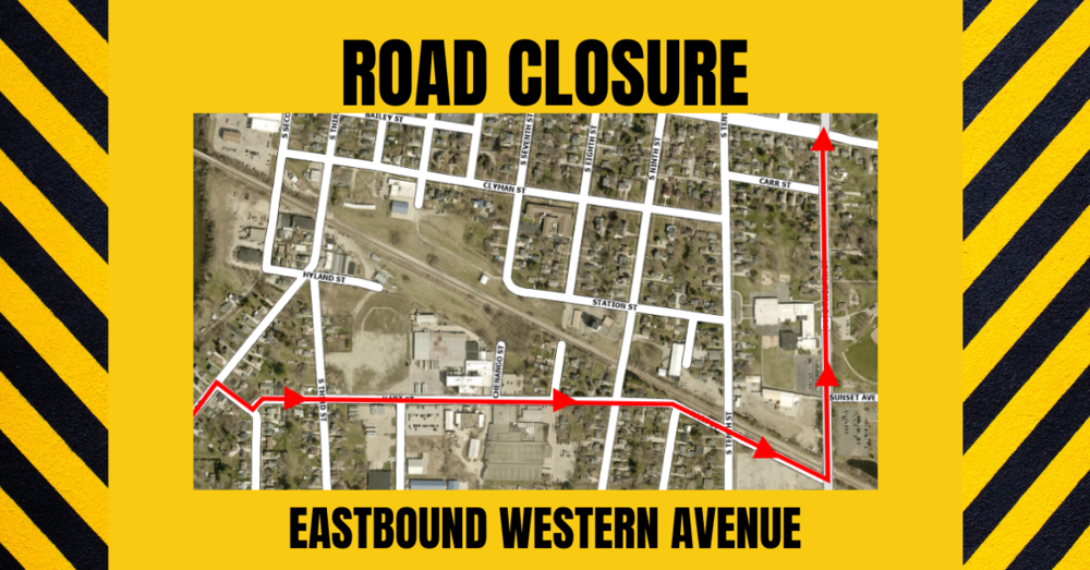 Road closure: Eastbound Western Ave.