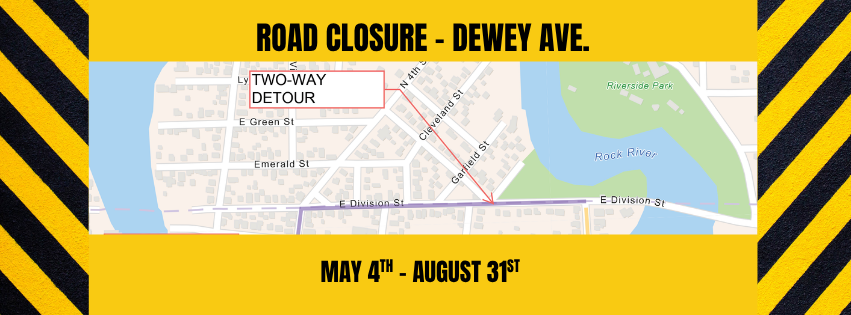 road construction Dewey Ave.