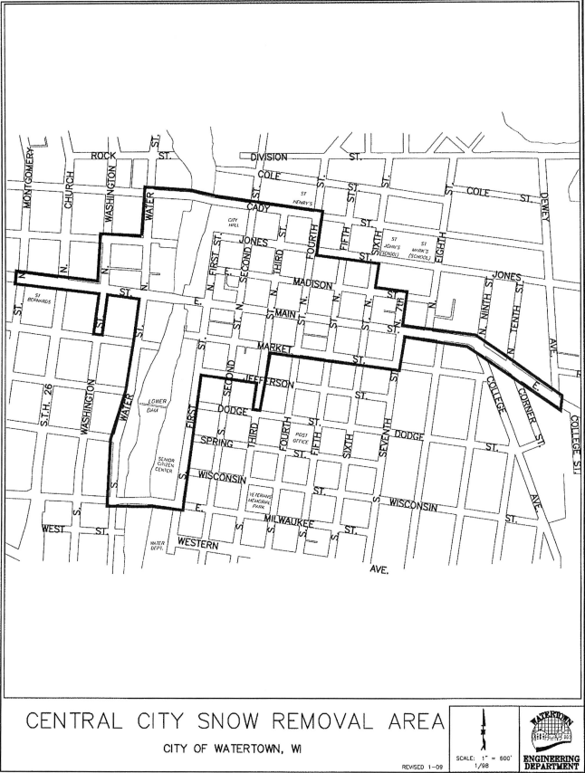 Map of the Central City Snow Removal Area