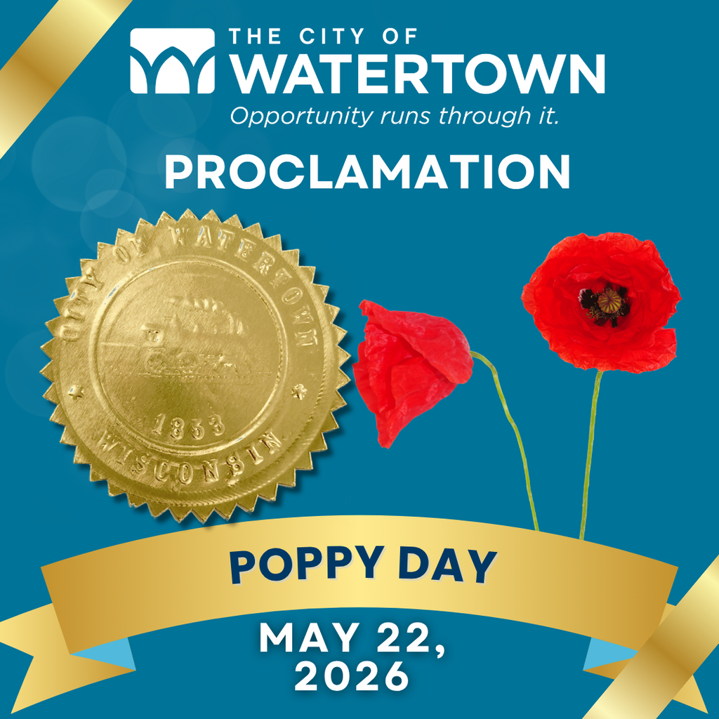 Proclamation with the Mayor's seal and poppies