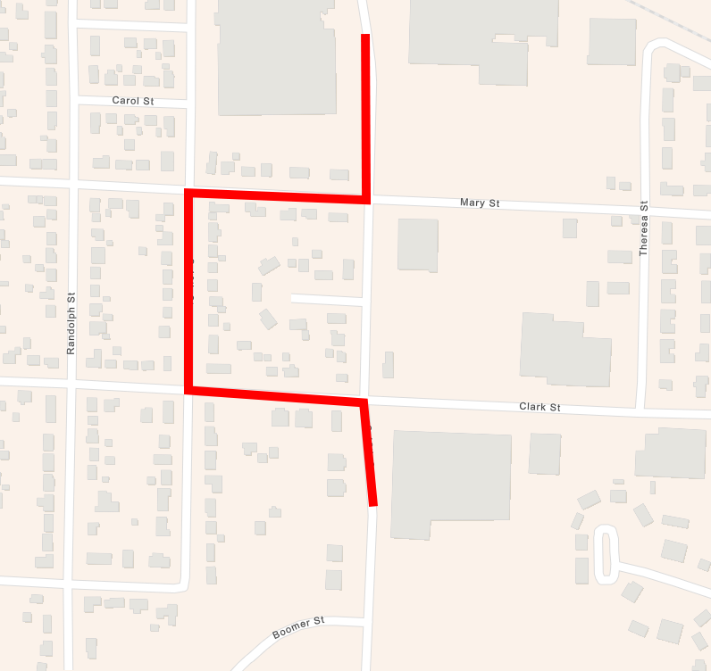 mAP DEPICTING THE DETOUR DESCRIBED IN TEXT OF POST
