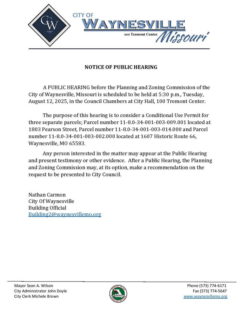 notice of public hearing
