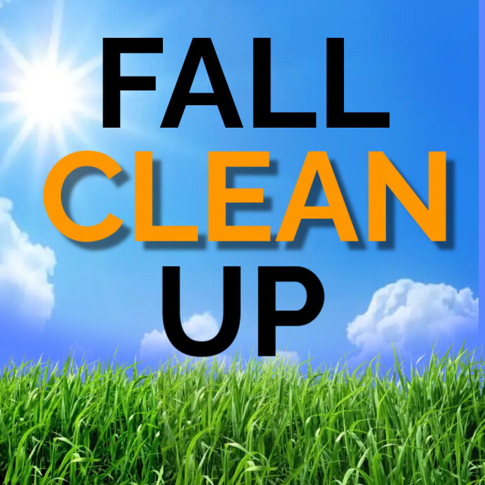 fall clean up image with grass
