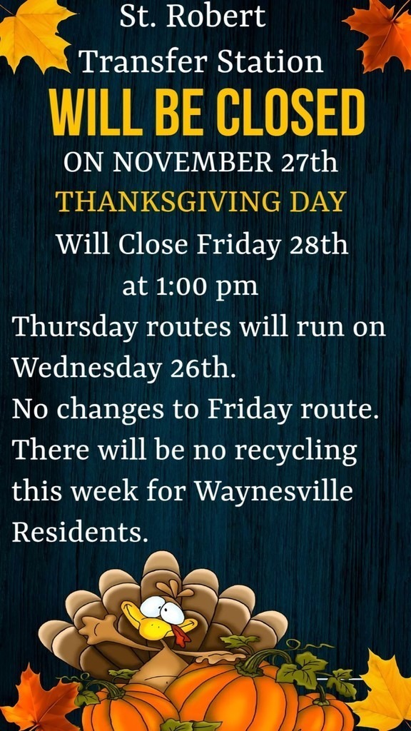 St Robert Transfer Station Schedule 