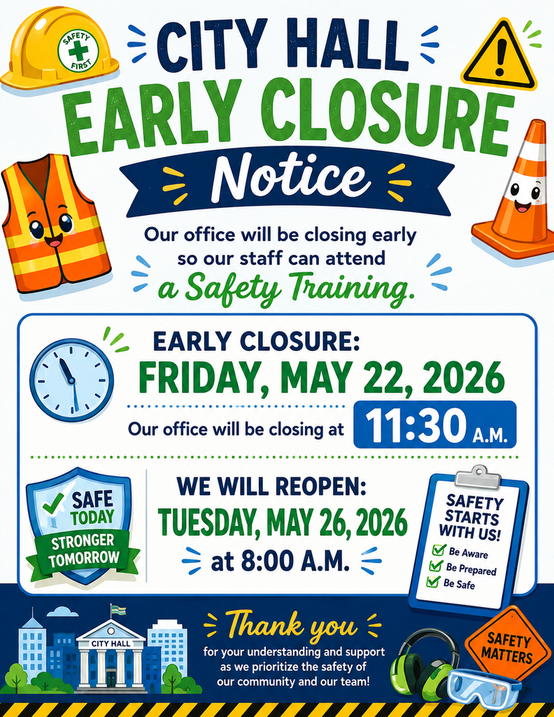 city hall early closure notice