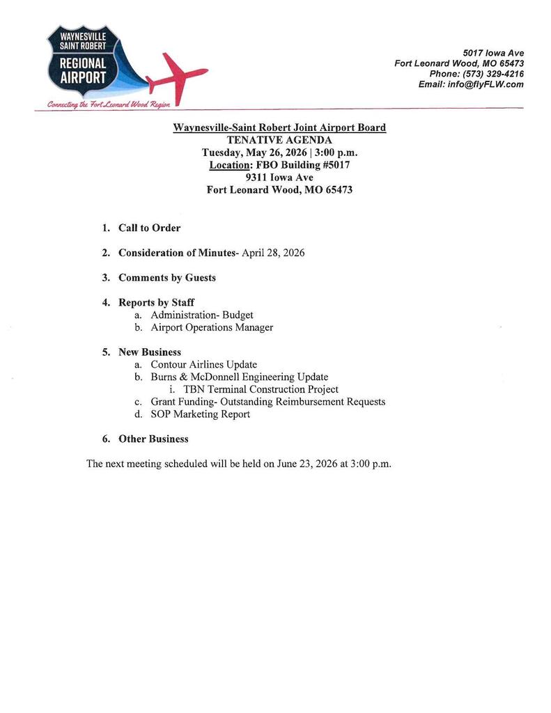 airport board agenda