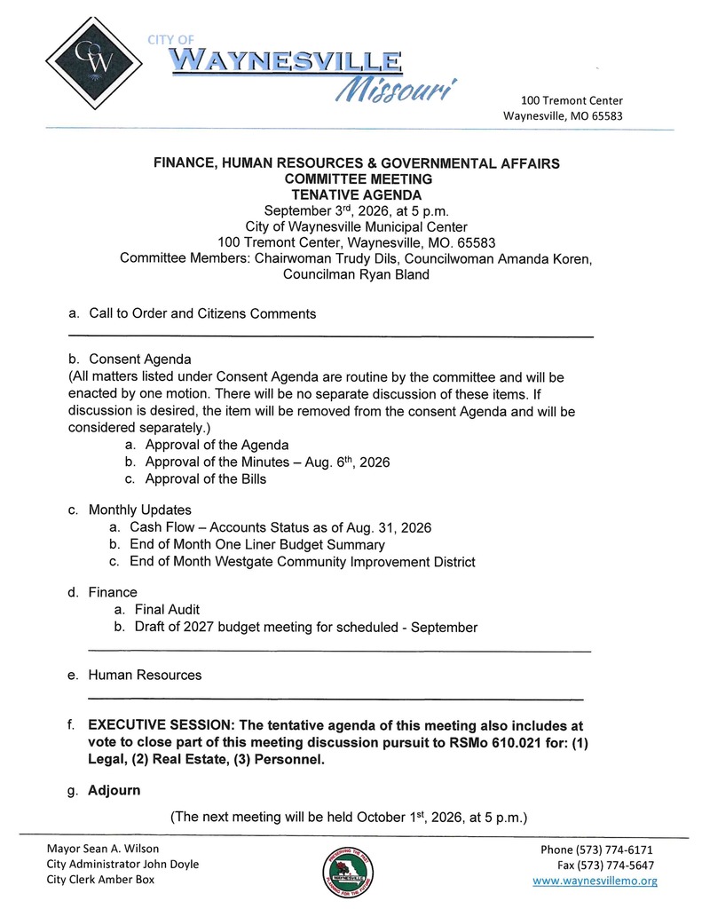 Finance Agenda
