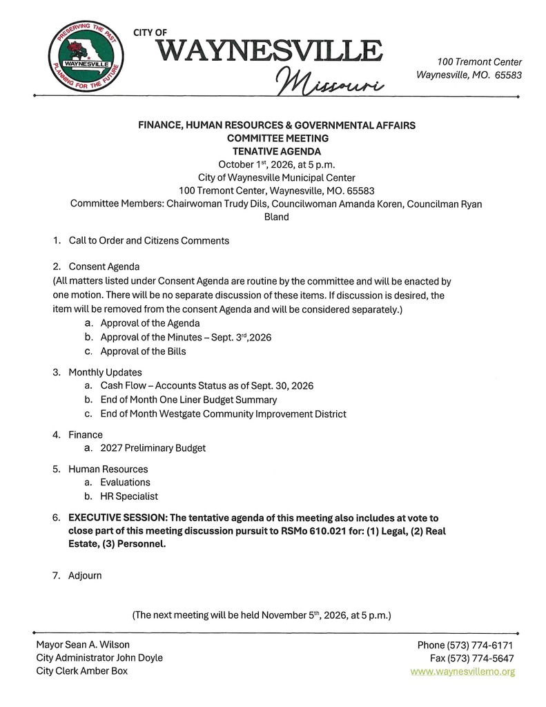 Finance Agenda