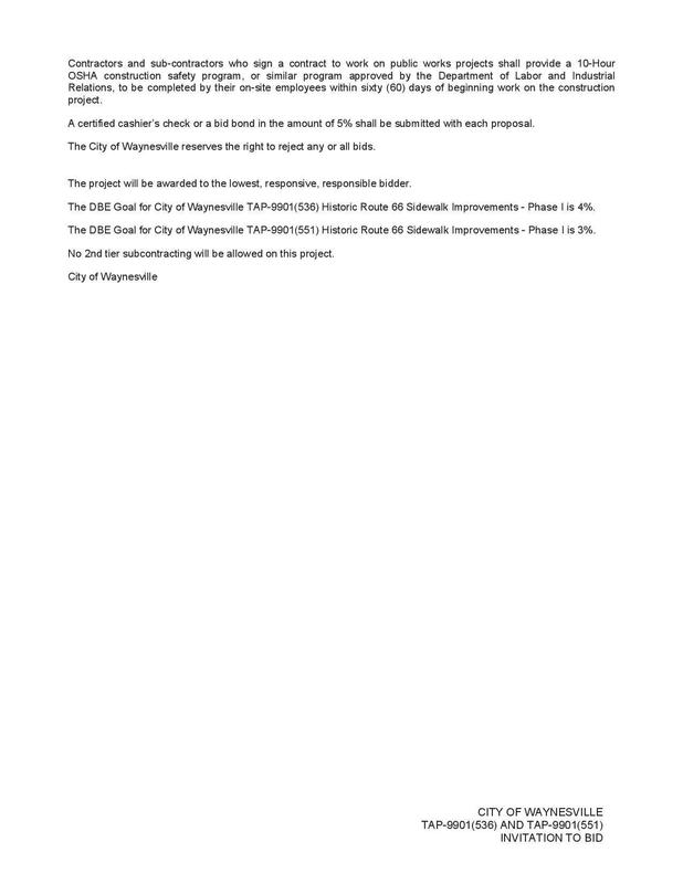 invitation to bid for sidewalk improvements