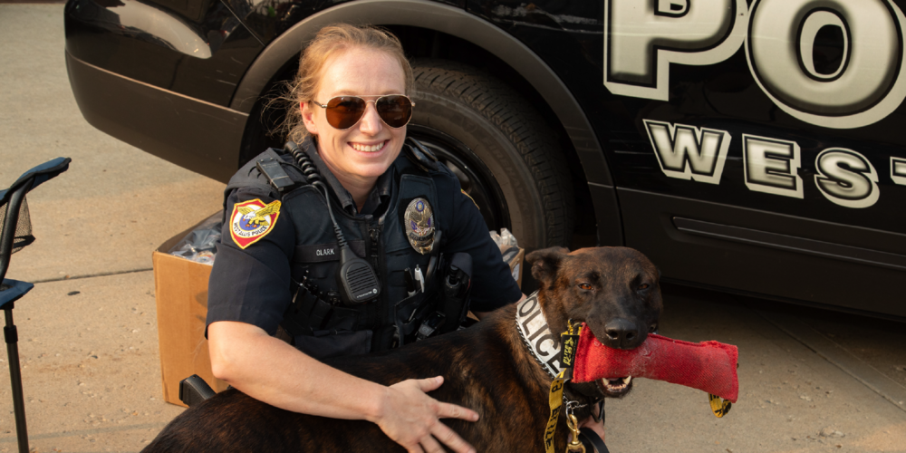 A police officer with a K-9