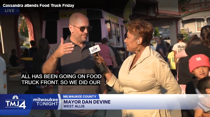 Mayor Dan Devine and Cassandra Mc Shephard at Food Truck Friday