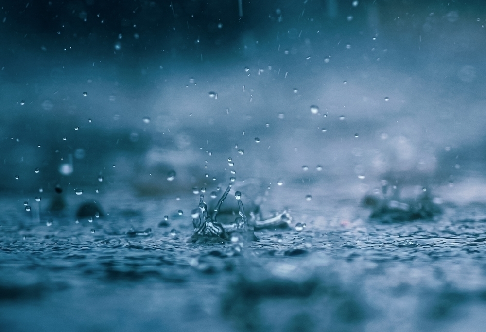 A photo of raindrops