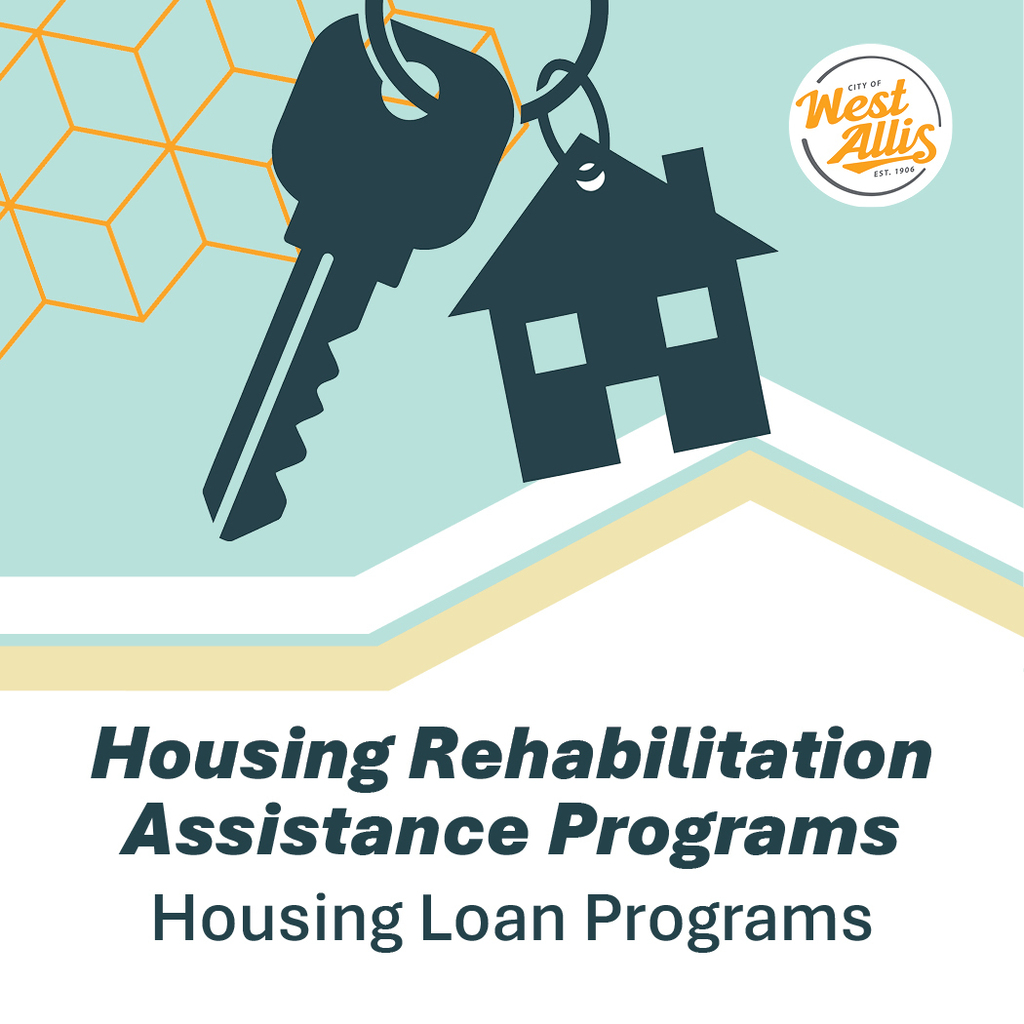 An illustration of a key and a home. Text reads "Housing Rehabilitation Assistance Programs - Housing Loan Programs"