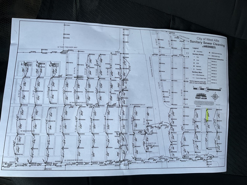 Sewer update locations for the coming weeks.