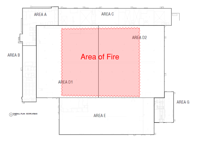 diagram of the location of the area where fire occured