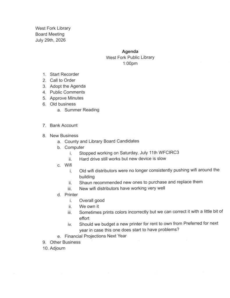 Agenda