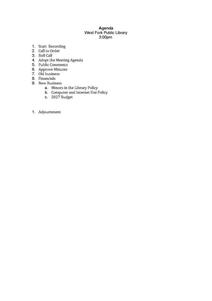 Agenda
