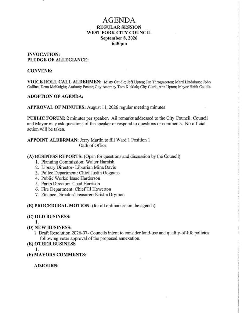 Council Agenda