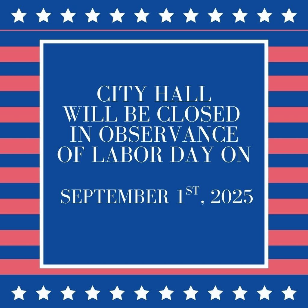 Blue and Red Patriotic labor day city hall