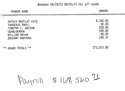 Bill list 9-9-25 #2