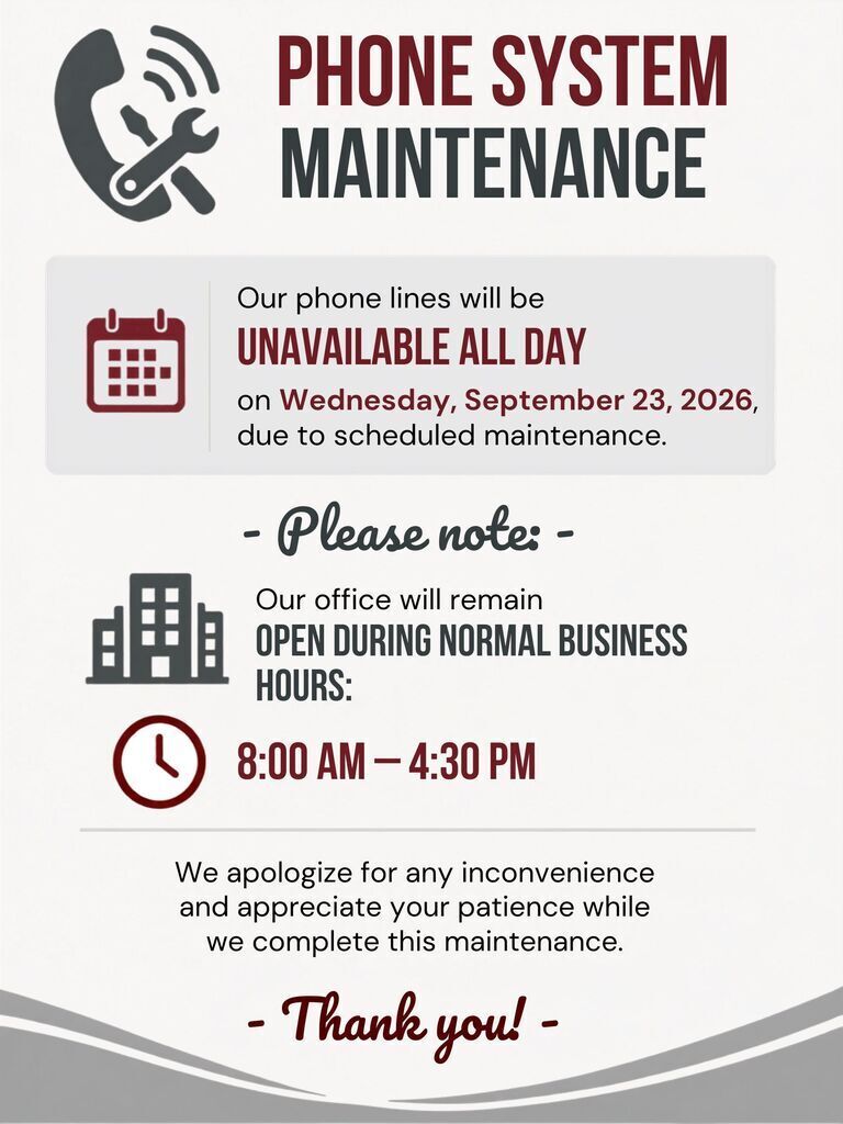 Phones Unavailable 9/23/26