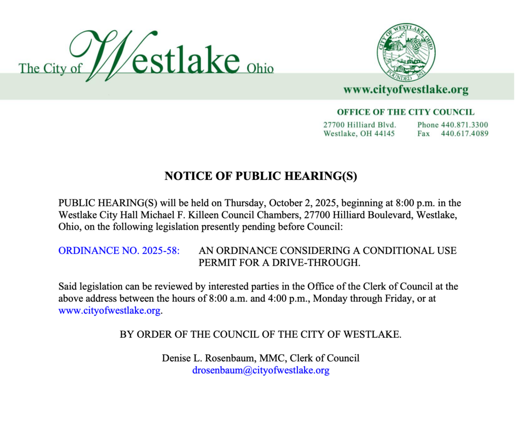 Notice of Public Hearing