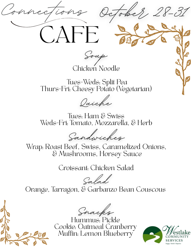 Connections Cafe Menu October 28-31