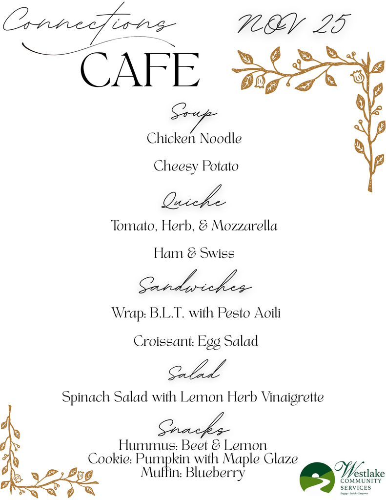 Connections Cafe Menu