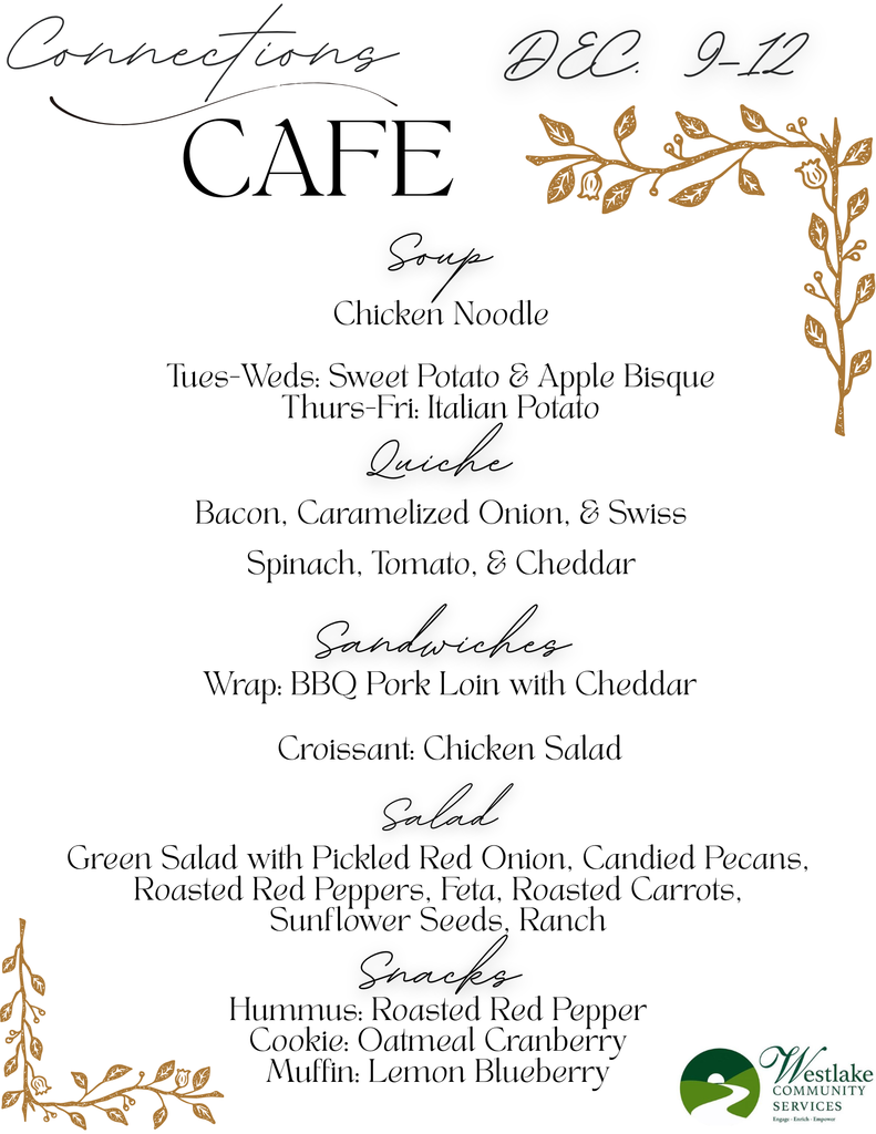 Menu for December 9-12