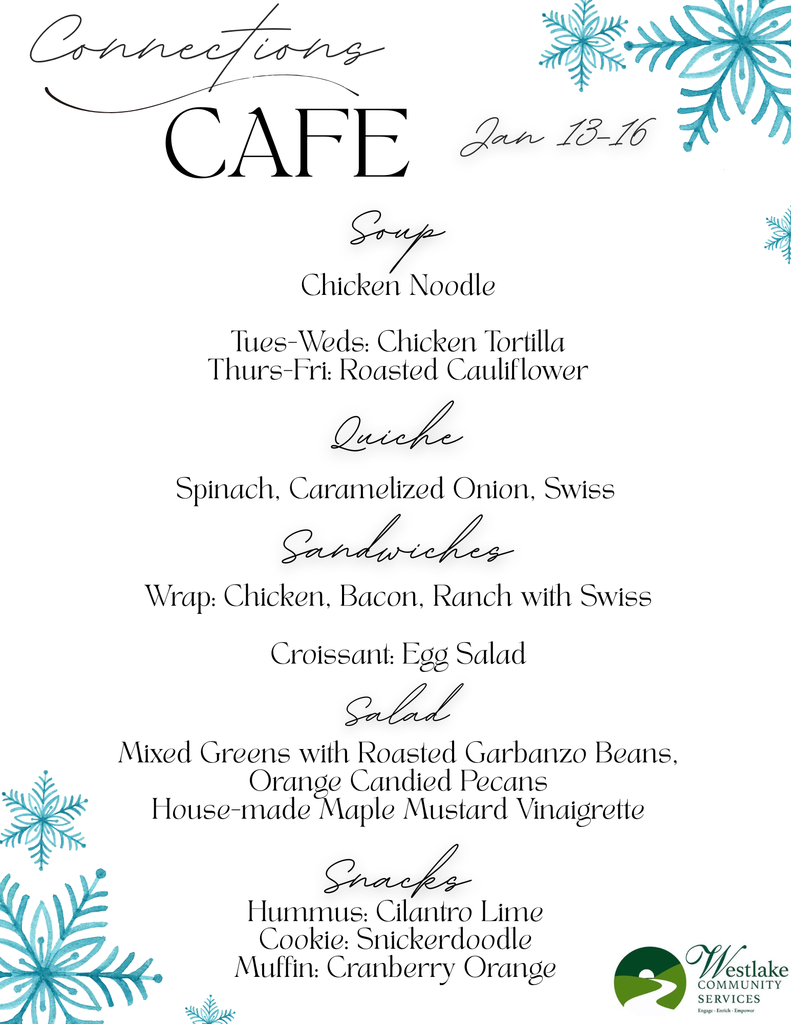 Connections Cafe Menu January 13-16
