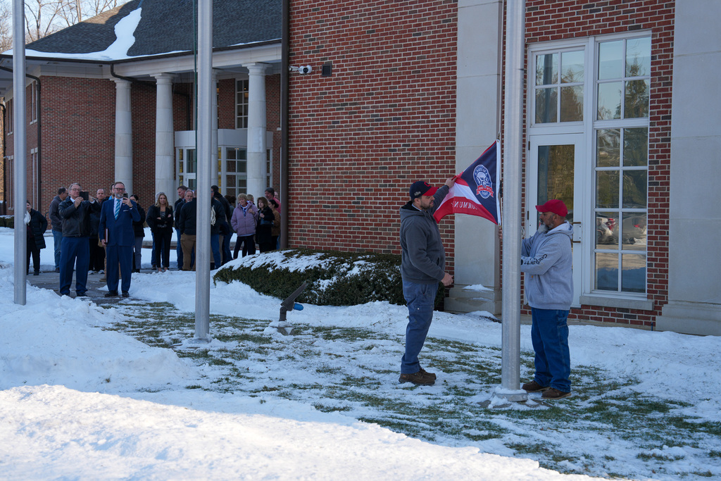 Team is raising the flag.