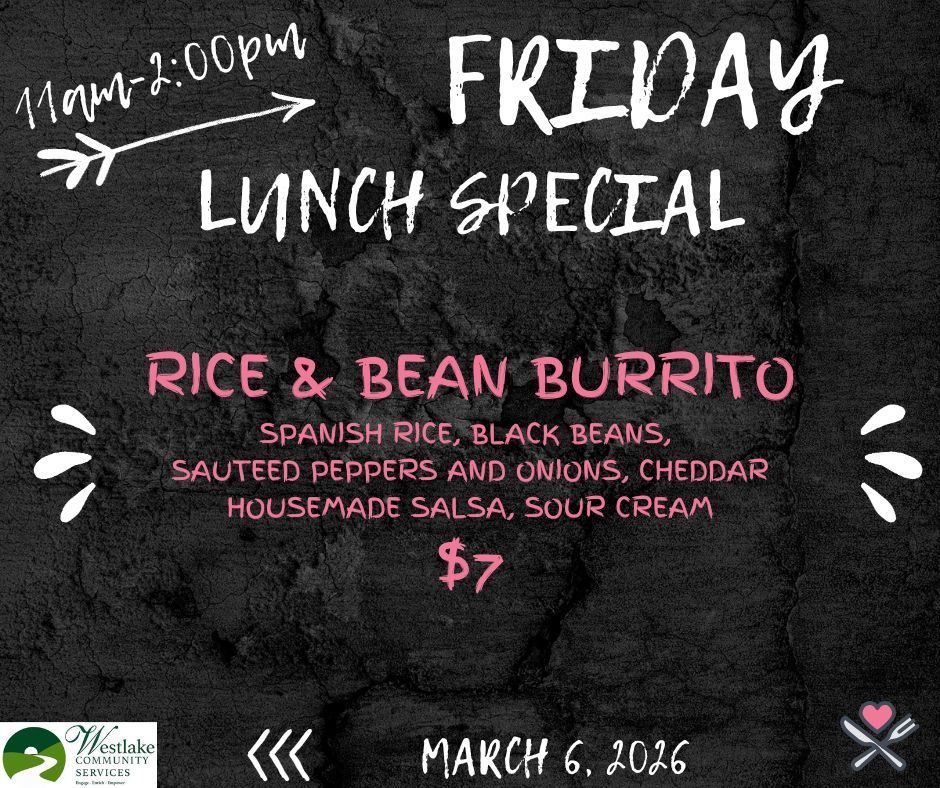 Friday Special Rice and Bean Burrito